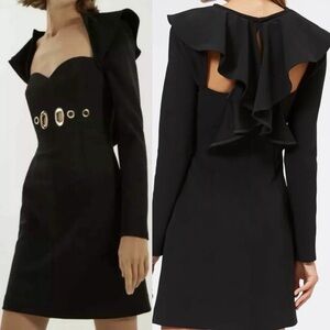 Self-Portrait Women's Drape Back Mini Dress in Black – UK6/US2